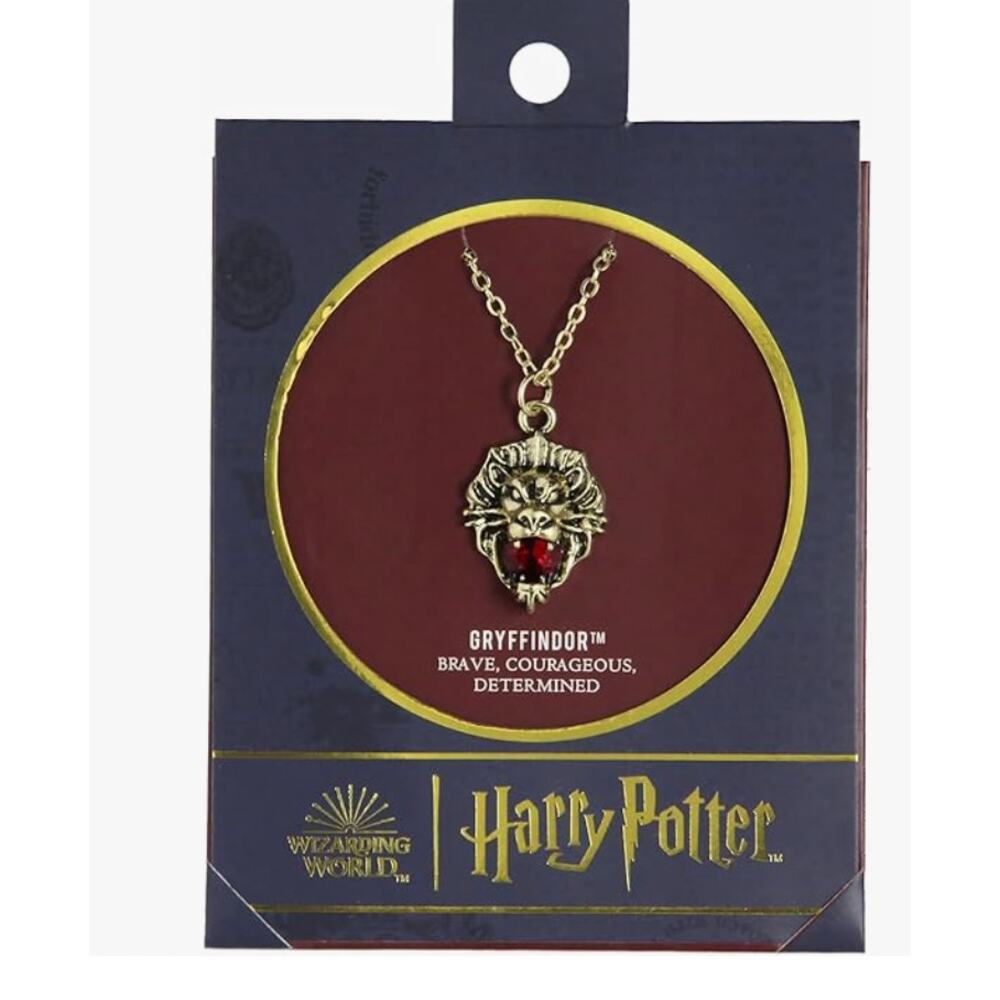 Harry Potter House Animal Gem Stone Pendant Necklace Gryffindor NWT